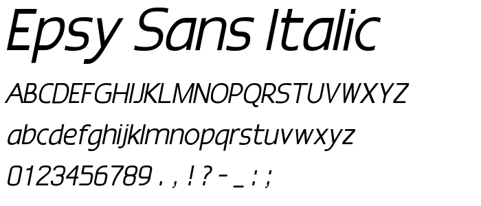 Epsy Sans Italic police